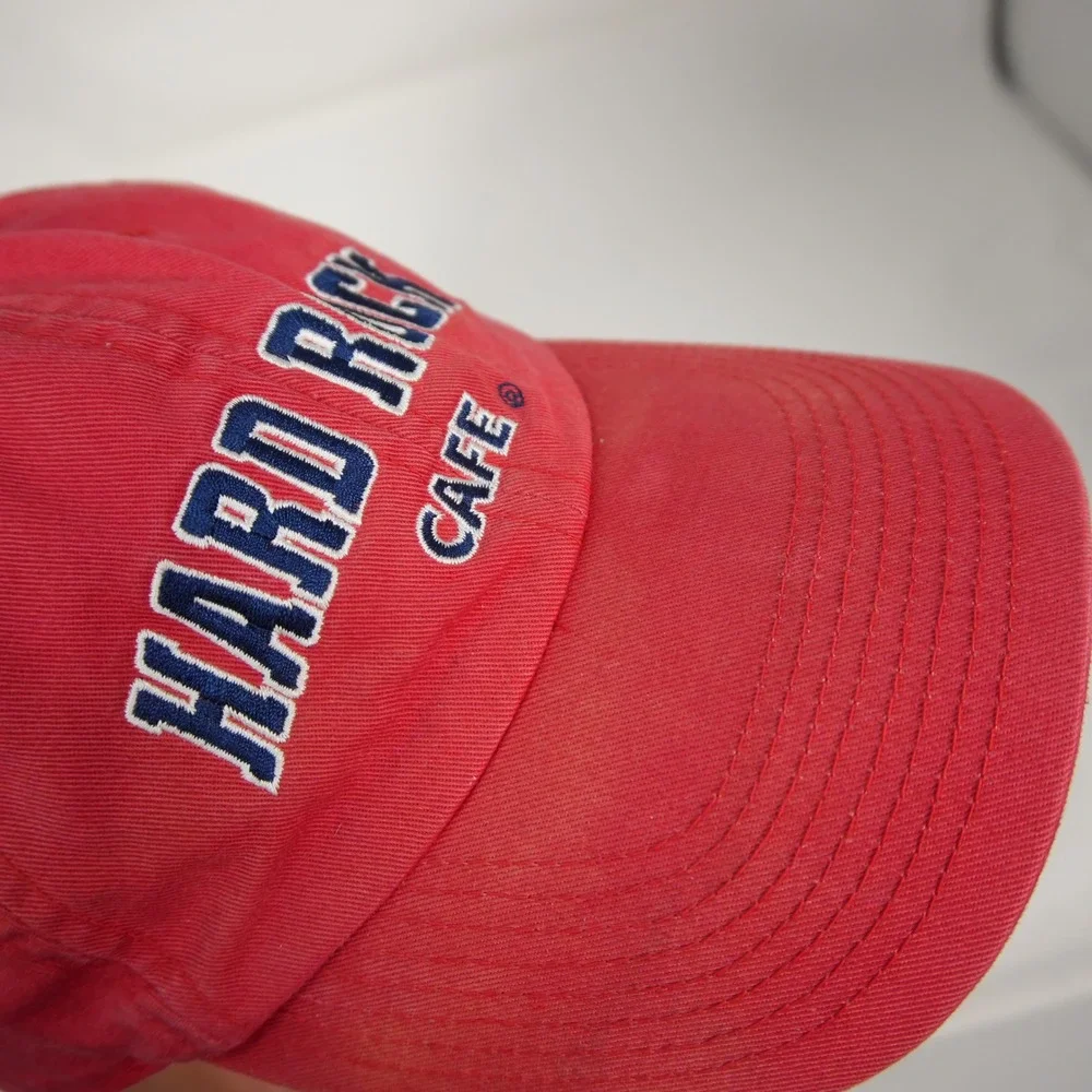 Vintage Hard Rock Cafe Maui Hawaii Baseball Dad Cap Men OSFM Red Embroidered Hat